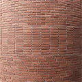 Circular Components On Red Brick Wall With Vertical Arrangement And Classic Texture