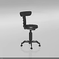 Black Adjustable Swivel Chair With Ergonomic Backrest Rolling Wheels And Five-Pointed Base 3d model