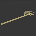 Medieval Polearm Weapon With Axe Blade Spear Tip And Ornate Metal Shaft Design