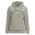 Light Gray Hoodie With PACIFIC OCEAN Lettering And Hooded Design