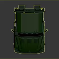 Green Mercedes Heavy Duty Truck Front View With Cab Design And Headlights