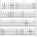 Organized Display Shelves With Various Bottles Arranged In Multiple Rows