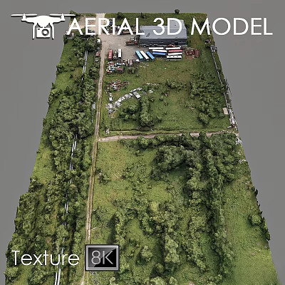 Garden Landscape Features With Lush Green Lawn Trees Pathways And Storage Sheds 3d model