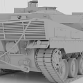 Modern Military Tank 3D Model with Turret Cannon and Tracks in Detailed Rendering