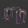 Professional Multifunctional Fitness Training Equipment With Green Accents And Cable Pulley System For Workouts