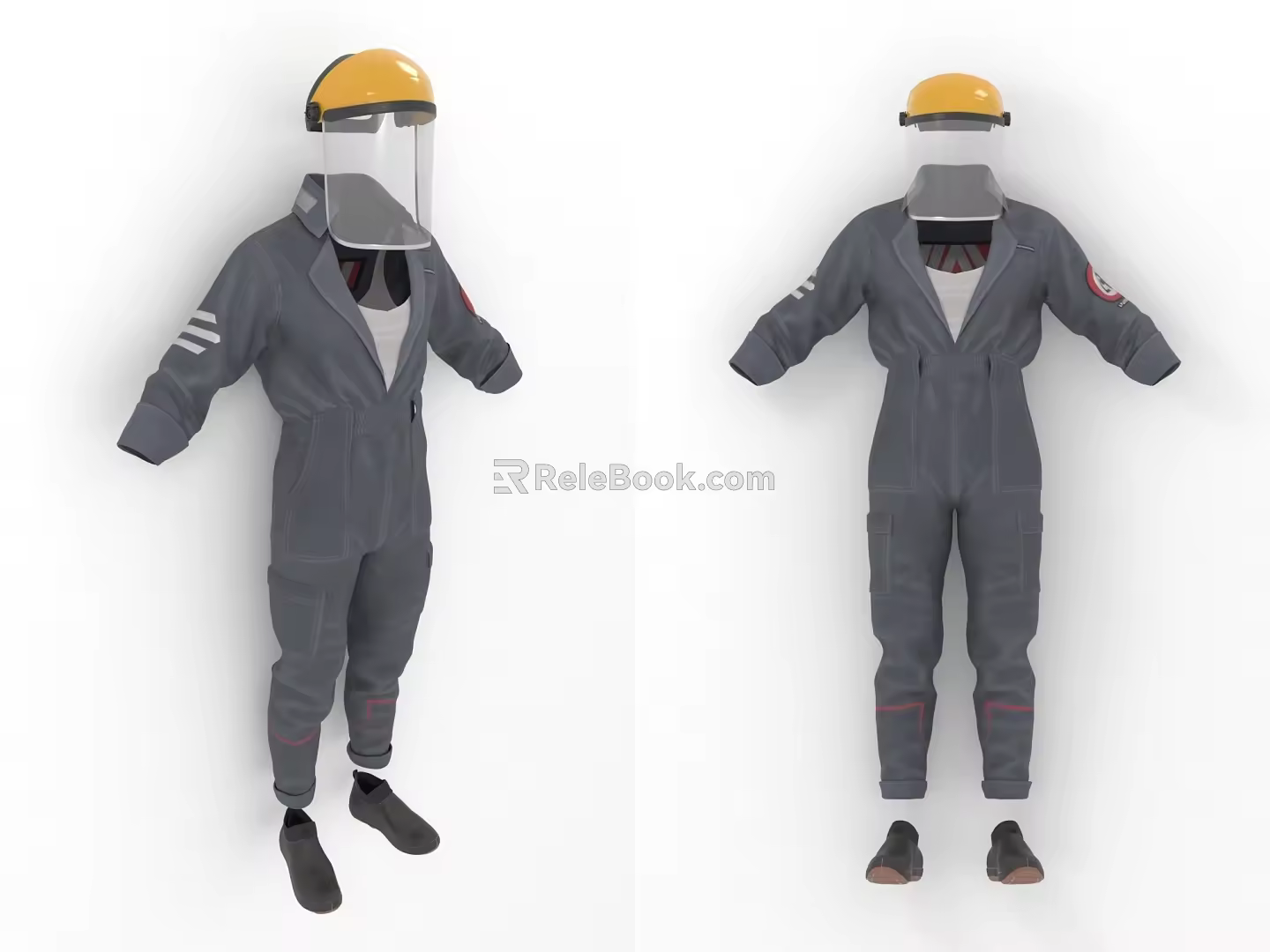 conjoined work clothes work clothes suit protective mask boots clothes 3d model
