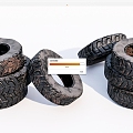 Modern tires Broken tires 3d model