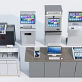 Modern all-in-one machine query machine self-service machine number machine terminal machine ticket machine display machine 3d model