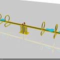 Yellow Seesaw With Blue Seats And Spring Base For Kids Playground