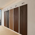 Teak Wood Wall Panels Featuring Five Different Natural Color Tones Displayed 3d model