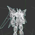 Futuristic Mech Robot Character With Blue White Gray Color Mechanical Wings And Detailed Armor