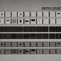 Various Types of Modern Switch Sockets in White Black and Gray Colors
