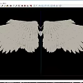 Detailed White Angel Wings With Feather Texture On Black Background 3d model