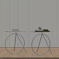 Two Modern Coffee Tables with Metal Frame Glass Top and Decorative Items on Wooden Floor