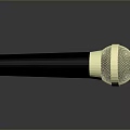 Shiny Metallic Microphone With Black Handle And Gold Mesh Head For Daily Use