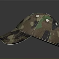 Camouflage Hat Featuring Brown Green Black Camo Pattern And Stitched Seams Design 3d model
