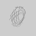 Abstract Black And White Line Art Design With Intertwined Geometric Shapes
