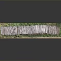 Stacked Wood Pile With Stone Decorations And Green Grass Natural Landscape Model