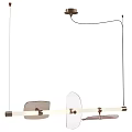 Modern Elegant Chandelier With Linear Metal Frame And Glass Shades For Living Room
