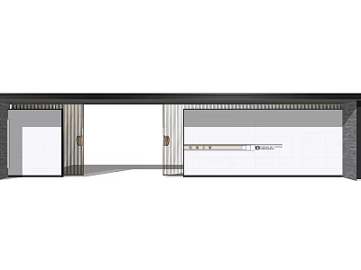 Modern Minimalist Entrance Gate Design With Metallic Frame And Glass Panels 3d model