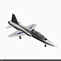 White Fighter Jet With Blue Lightning Patterns Number 36 And FALCON Logo 3d model