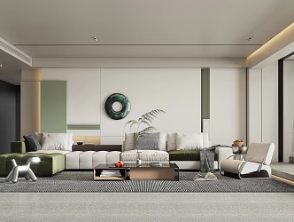 Modern Living Room Living Room Sofa Coffee Table Combination 3d model