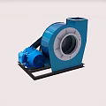 Industrial Blower Equipment With Blue Housing Metal Structure And Mounting Base Design