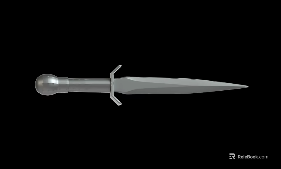 High Quality Metal Dagger With Sharp Blade And Traditional Hilt Guard Design 3d model 