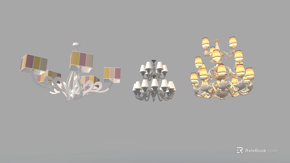 Unique shaped Chandeliers with Creative Designs for Modern Home Interior Decoration 3d model 