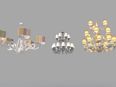 Unique shaped Chandeliers with Creative Designs for Modern Home Interior Decoration 3d model
