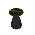 Elegant Black Coffee Table With Smooth Round Top And Textured Conical Base 3d model