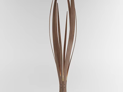 Modern Bronze Floor Lamp With Slender Metal Blades And Elegant Structure Design 3d model