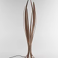 Modern Bronze Floor Lamp With Slender Metal Blades And Elegant Structure Design