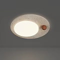 Modern Square Flush Mount Ceiling Light With White Luminous Panel And Wooden Accent 3d model