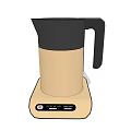 Modern Electric Kettle With Black And Beige Design Handle And Control Panel Base