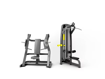 Professional Strength Training Sports Equipment With Black Yellow Metal Frame And Adjustable Components 3d model