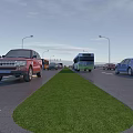 Modern And Arch Bridges Over Water With Vehicles And Traffic Movement