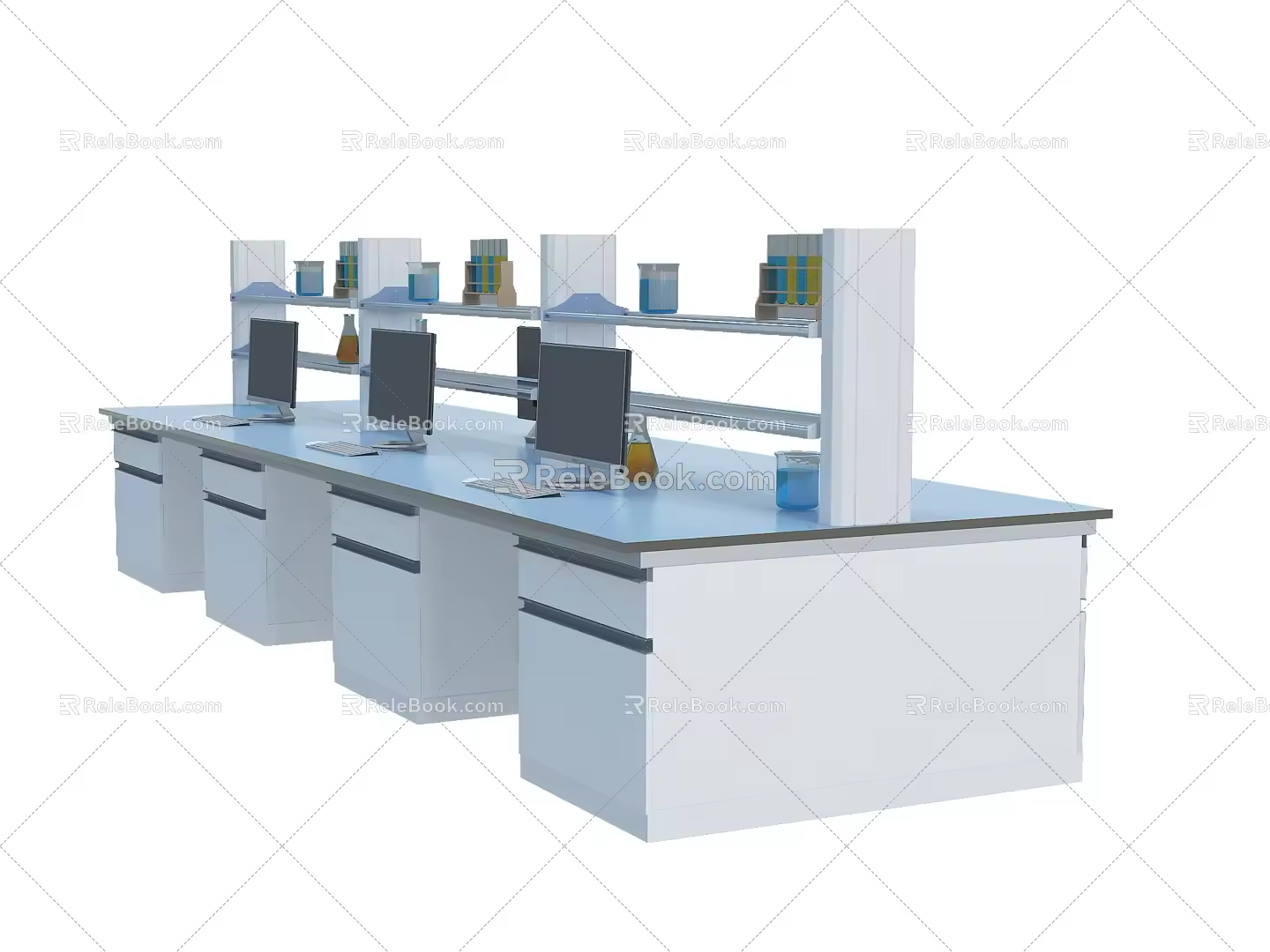 Ceramic countertop central table 3d model
