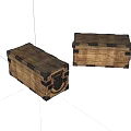 Two Vintage Wooden Storage Chests With Metal Hardware And Rustic Finish