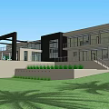 Modern Detached Villa With Swimming Pool Terrace Solar Panels And Green Lawn