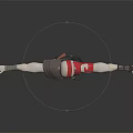 3D Warrior Character With Red White Face Paint Gray Brown Outfit And Arms Outstretched Pose