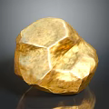 Decorative Natural Golden Stone With Polyhedral Shape And Glossy Surface Texture 3d model