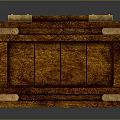 Vintage Wooden Chest With Square Shape And Metal Corners Hinges Natural Grain
