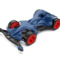 Electric Toy Car With Blue Streamlined Body And Red Racing Wheels