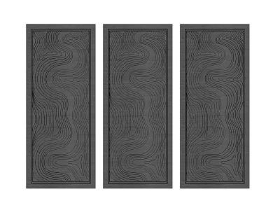 Three Modern Decorative Partitions With Wavy Pattern Design For Interior 3d model