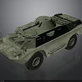 Armored Military Vehicle With Green Camouflage Tactical Design And Wheels