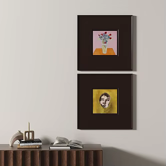 French retro abstract decorative painting 3d model