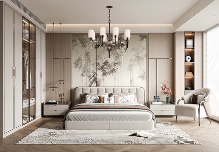 New Chinese Style Bedroom Home Bedroom 3d model