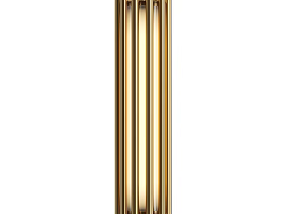 Modern Gold Brass Wall Sconce With Vertical Sleek Stripes Design For Home Interior 3d model