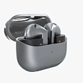 Silver Wireless Earbuds With Open Charging Case And Modern Sleek Design 3d model